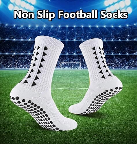 OnseToday 3 Pairs Non Slip Football Socks, Football Grip Socks for Men, Soccer Socks with Rubber Dots for Yoga Running Hiking thumbnail 2