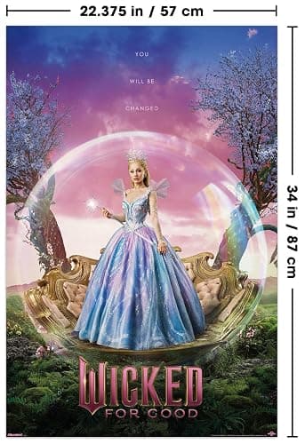 Wicked: For Good (2025) - Glinda Upland "W" Diptych One Sheet Wall Poster, 34L" x 22.4W", Unframed Version thumbnail 3
