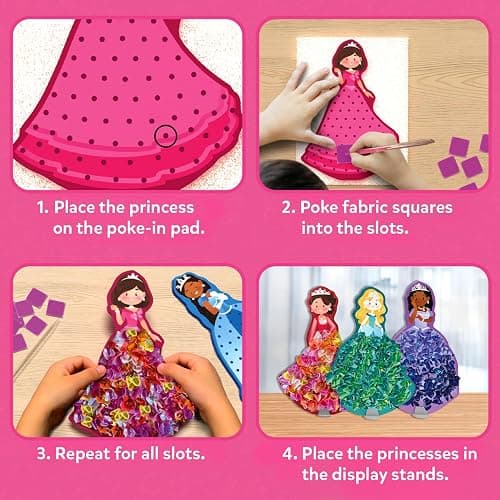 Skillmatics Poke-in Art - Magical Princesses, Mess-Free Fun for Kids, DIY Wood Craft Kits, Creative Activity, Christmas Gifts for Girls & Boys Ages 4, 5, 6, 7, 8, 9 thumbnail 5