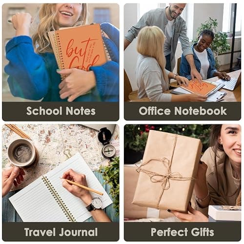 Wheatwin Bible Notebook, But God Christian Notebook Journal, Christian Gifts for Men Women, Inspirational Christian Hardcover Spiral Notebook 5.5x8.3 - Orange thumbnail 7