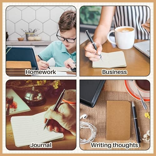 Outus 36 Pcs Pocket Notebook Mini Journal 2.5" x 4" Kraft Paper Mini Notepad Bulk Softcover Pocket Notepad Memo Diary Subject Notebooks for Student Travel School (Brown,Blank Cover) thumbnail 7