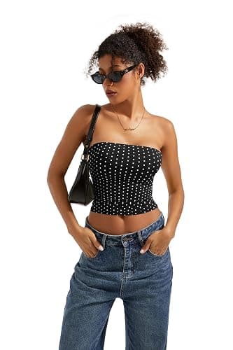 SUUKSESS Women Sexy Tube Top Summer Y2K Going Out Double Lined Basic Tank Top thumbnail 2