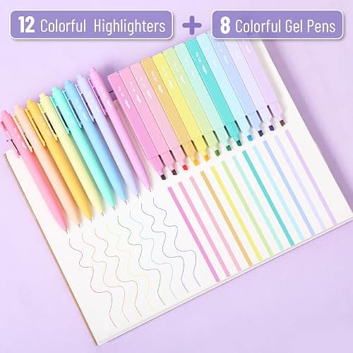 Mr. Pen- Aesthetic Highlighters and Gel Pens, 20 Pack, Colorful Bible Highlighters No Bleed, Colorful Ink Gel Pens thumbnail 3