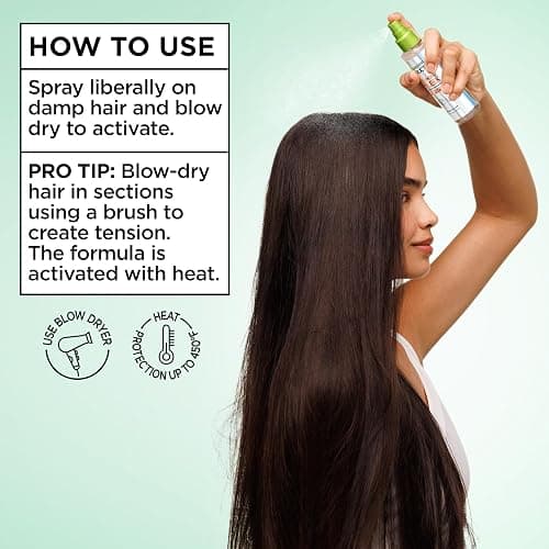 Garnier Fructis Diamond Sleek Hair Shine Spray, Up to 100-Hour Frizz Control, Heat Protectant up to 450°F with Vegan Keratin Smoothing Complex and Argan Oil for Frizzy, Dry, Dull Hair, 4.6 Fl Oz thumbnail 4