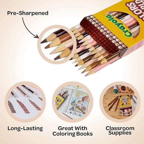 CRAYOLA Colours of the World Pencils - Assorted Colours (Pack of 24) | Colours That Represent Skin Tones from Around the World | Ideal for Kids Aged 3+ thumbnail 5