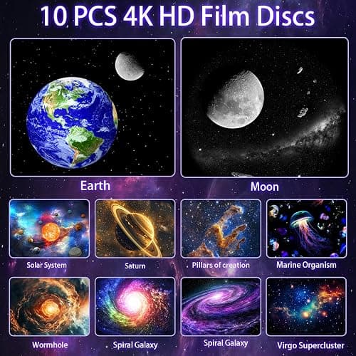 [2025 8th Gen] Star Projector, Galaxy Projector for Bedroom Night Light with Timer, Mood Lighting, Solar System Realistic Space Planetarium Projector Moon Lamp, Room Decor for Ceiling Kids Adults thumbnail 3