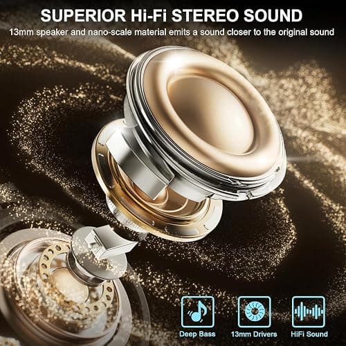 2026 Wireless Earbuds, Bluetooth 5.4 Headphones, 50H Playtime In Ear Earphones HiFi Stereo, Ear buds with 4 ENC Noise Cancelling Mics Deep Bass, IP7 Waterproof Earbuds with LED Display, Fast Charging thumbnail 4