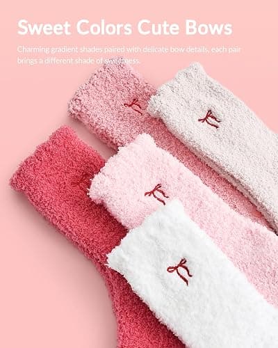 Jeasona Coquette Romantic Love Heart Fuzzy Socks for Kids Christmas Valentines Day Birthday Gifts for Girls Daughter thumbnail 5