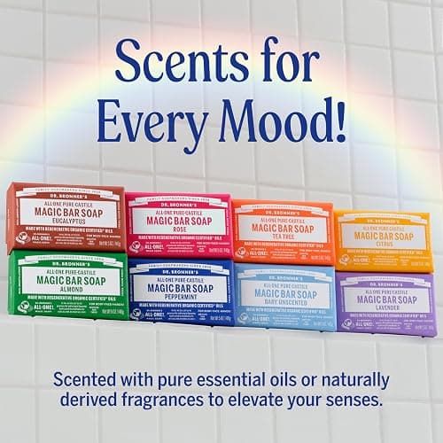 Dr. Bronner's Pure-Castile Magic Bar Soap (Baby Unscented, 5 oz, 6-Pack) - Made with Regenerative Organic Certified Oils, For Face, Body & Hair, Gentle for Sensitive Skin - Vegan, Non-GMO thumbnail 7