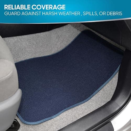 BDK Premium Carpet Blue Floor Mats for Cars - Universal Fit Interior 4-Piece Car Mats Full Set with Vinyl Heel Pad Protector - Cute Car Accessories Interior Floor Covers for SUVs & Trucks thumbnail 8