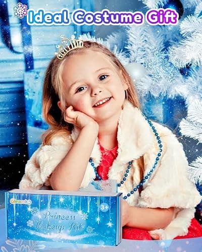 Frozen Toys for Girls-Princess Dress Up Set, 3 Lighting Mode Princess Cape, Music & Light Up Wand, Kids Makeup Kit, Wig, Mask, Gloves, Dress-up Accessories for Princess Cosplay Costume for Girl Age 3+ thumbnail 7