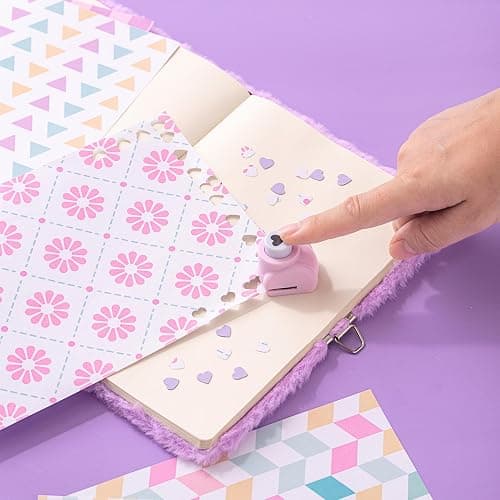 Happy LolliME Purple DIY Journal Kit for Girls – 300+ Pieces! Lockable Fuzzy Diary, Markers, Stickers & Empowering Pages – Gift Box for Tweens & Teens – Creative Journaling Set thumbnail 7