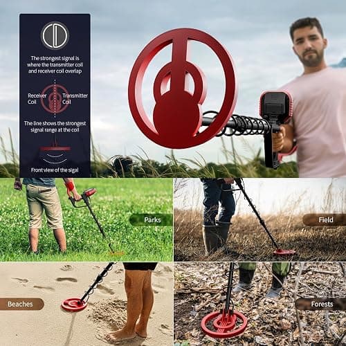 2025 Latest Metal Detector for Adults, Professional Waterproof & Adjustable Stem, Higher Accuracy Gold Detector with LCD, Advanced DSP Chip, 2.26 Pounds Lightweight Suitable for Beach and Backyard thumbnail 7