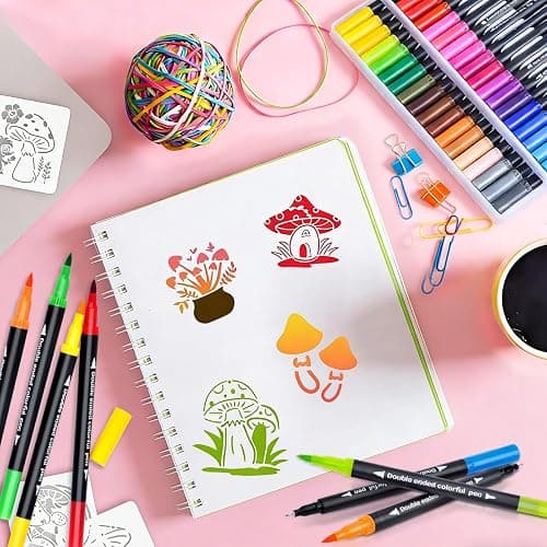 DUULEMANG 48 Colors Dual Markers Brush Pens, Art Markers Colored Pens for Adult Coloring Books, Brush and Fine Point Dual Tip Artist Colored Marker Set thumbnail 2