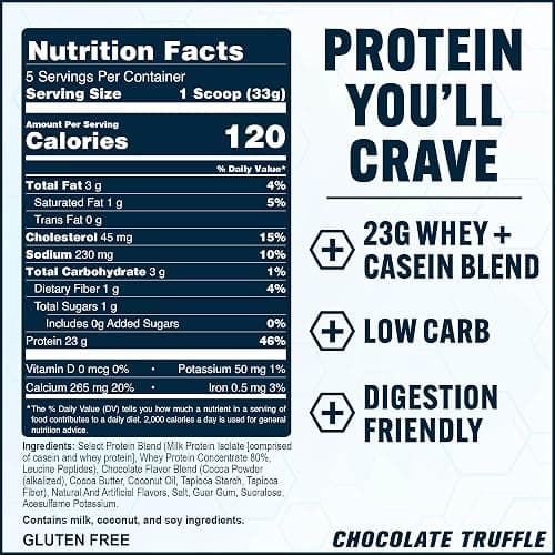 PEScience Select Protein Powder, Whey and Casein Blend, Clean Protein Powder for Women and Men, Low Calorie, Low Carb, Keto Friendly, Gluten Free - Chocolate Truffle - 5 Servings thumbnail 5
