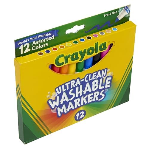 Crayola Broad Line Markers (12 Count), Washable Markers for Kids, Assorted Colors, Arts & Crafts Supplies, For Coloring Books & Art Projects, Ages 3+ thumbnail 4