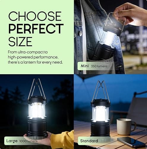 MalloMe LED Camping Lantern, Battery Powered Lanterns for Power Outages, Portable Hanging Collapsible Camping Lights for Outdoor, Home, Emergency, Hurricane Lamp Survival Outage Light 3 x AAA Operated thumbnail 9