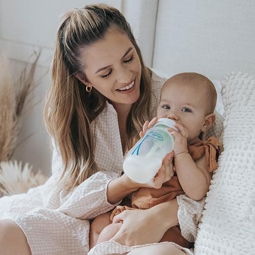 Dr. Brown's Natural Flow Anti-Colic Options+ Wide-Neck Baby Bottles 9 oz/270 mL,with Level 1 Slow Flow Nipple,4 Count,0m+ - 9 oz, 4 Pack - 4 Count (Pack of 1) thumbnail 8