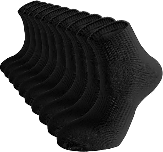ACCFOD Womens Ankle Socks Thin Cotton Gym Athletic Mini Crew Socks 5 Pairs - Image 1