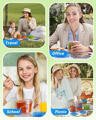 BiuLeon 6 Pack-17oz Freezer Storage Containers, Plastic Food Storage Containers with Twist Top Lids, BPA Free and Reusable Soup Containers with Lid, Microwave and Dishwasher Safe thumbnail 7
