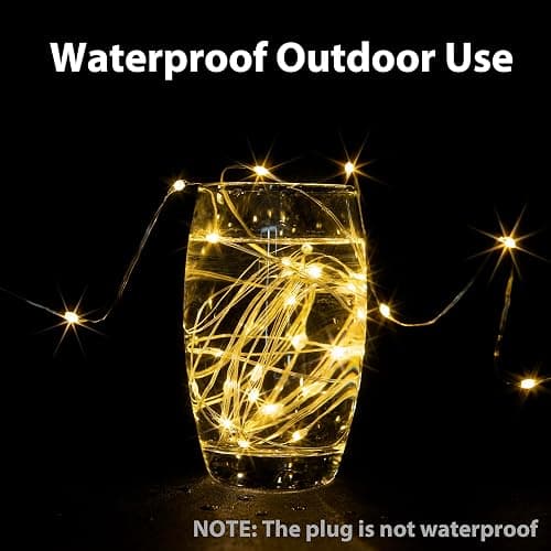 PCORES Warm White 164Ft Plug in Fairy Lights S ilver Wire 500 LEDs, 8 Modes, Waterproof, Remote - Controlled for Bedroom, Garden, Party, Christmas, Wedding & Birthday Decor, Indoor & Outdoor Use thumbnail 5