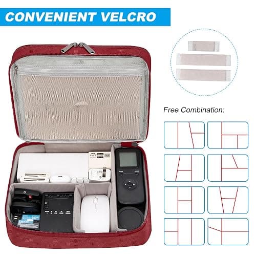 CILLA Electronic Organizer Travel Case, Travel Cord Organizer Case Portable Waterproof Cable Organizer Bag for Charger, Cord, USB, Power Bank, Earphone thumbnail 5