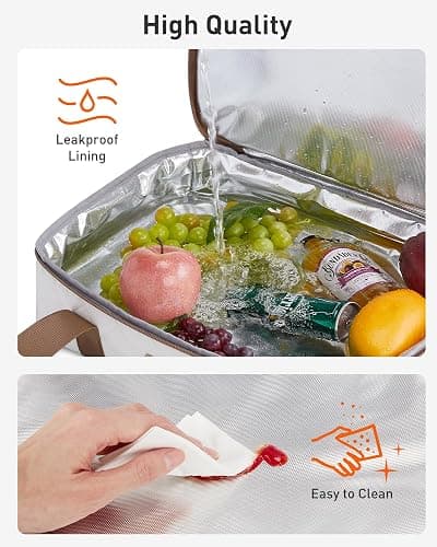 TOURIT Casserole Carrier Chic Double Decker Insulated Casserole Carriers for Hot or Cold Food Lasagna Lugger Tote for Picnic Cookouts Potluck Fits 9''x 13'' Baking Dish thumbnail 5