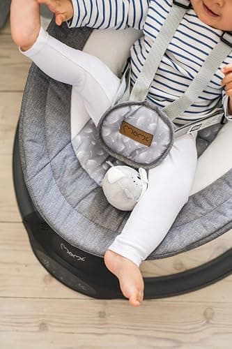 MoMi KENANI Transat balancelle jusqu’à 9 kg, pliable, télécommande et Bluetooth pour smartphone, alimentation piles et secteur, harnais de sécurité 5 points, pare-soleil, moustiquaire thumbnail 12