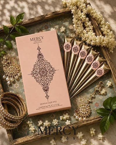 Henna Cones – Made from 100% Natural Henna Leaves, 6 Ready to Use Mehndi Cones, Ammonia Free Pre Mixed Indian Mehandi by MERCY LONDON Long Lasting Natural Looking Hair Colour thumbnail 5