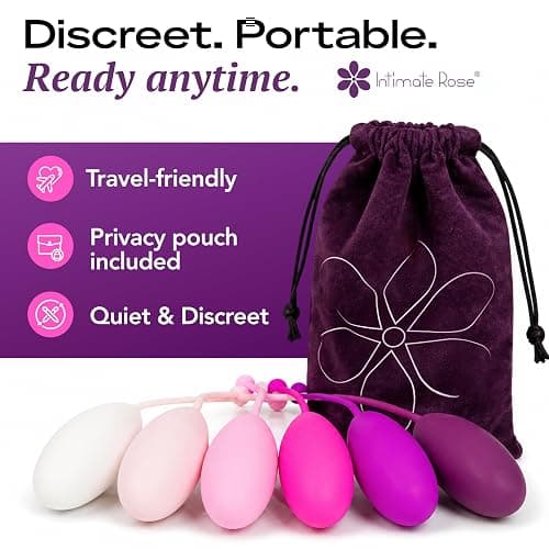 Kegel Exercise System - Pelvic Floor Exercises - Set of 6 Premium Silicone Kegel Exercise Weights & Control with Training Kit for Women: Beginners & Advanced thumbnail 9