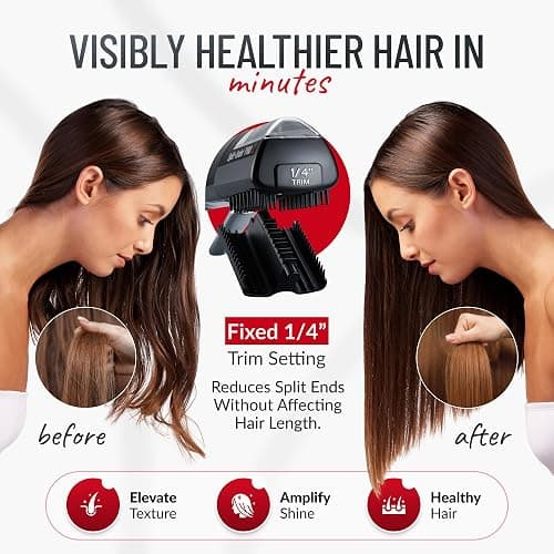 Split Ender Pro 2 Original Professional Beauty Tool Cordless Split End Hair Trimmer for Damaged, Dry, Brittle, Frizzy, Curly or Straight Hair (Black) thumbnail 7
