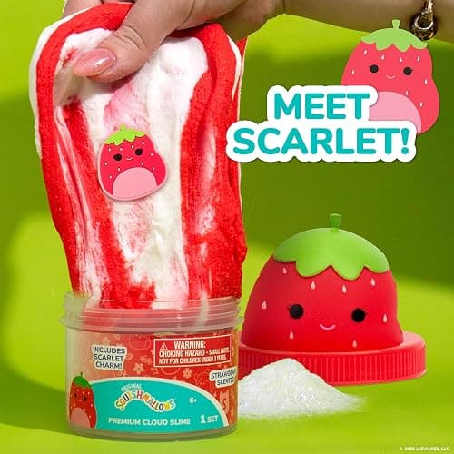Original Squishmallows Scarlet Premium Cloud Slime - Limited Release, Strawberry Scent, 8 oz. Jar thumbnail 4
