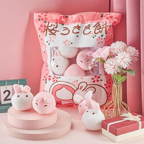 Civaner Cute Plush Pillow Kawaii Room Decor Throw Pillow Removable Stuffed Animal Fluffy Christmas Home Decor Gifts(Bunny) thumbnail 6
