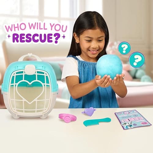 SCRUFFALUVS Blue Surprise Pet, Mystery Plush Toys, Stuffed Animals, Wash to Reveal 1 of 3 Rescue Pets: Puppy, Bunny, or Kitty - Includes 8.7" Deluxe Pet Carrier - Styles May Vary thumbnail 3