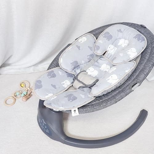 TANOFAR Infant Car Seat Head Support, Soft Baby Carseat Head & Body Support, Elephant Baby Car Seat Insert Cushion for Newborn Boys - Gray Elephant thumbnail 2