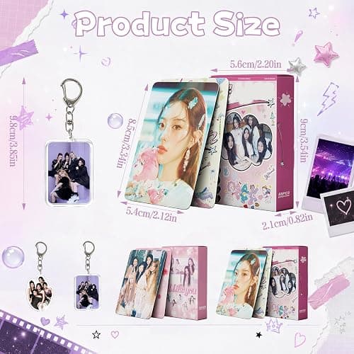 NlsqUK Illit Merch Set, Illit Merch Gifts Set Including Postcards Keychains | 2 Box of Cards＆2 Keychains Gifts for Fans thumbnail 2