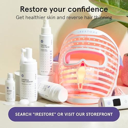 iRestore LED Face Mask for Youthful Skin, Red Light Therapy for Face, Red, Blue & Infrared Therapy for Wrinkles, Fine Lines, Dark Spots with 360 LEDs, Skincare Device for Women & Men thumbnail 9