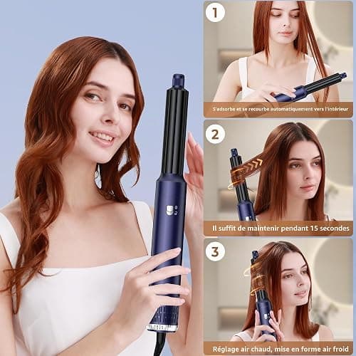 Air Styler Brush 6 en 1 Hair Air Brush Brosse Chauffante Brushing Sèche-Cheveux 6 en 1 Brosse Soufflante Airstyler Boucleur a Cheveux à Air Brosse à Lissante Ensemble Airbrush Coiffure Femmes thumbnail 3