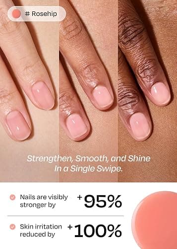 ohora Natural Glow Milk Syrup Nail Strengthener (Rosehip) - Tinted Nail Hardener for Brittle, Damaged Nails, Quick-Dry Glossy Finish, Nail Repair & Growth, 15 mL thumbnail 2