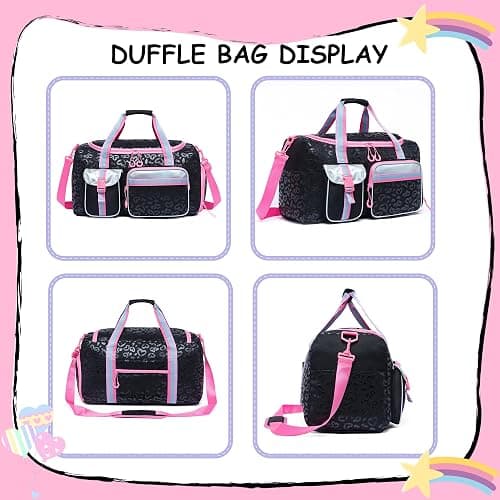 Kids Duffle Bag Girls Women Travel Bag Gifts Overnight Bag for Girls Women Tote Sleepover Bags for Girl Gym Dance Bags with Shoes Compartment thumbnail 3
