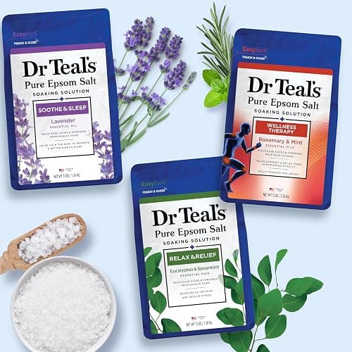Dr Teal's Pure Epsom Salt, Lavender, Eucalyptus & Wellness Trio Bundle, 3 lbs (Pack of 3) thumbnail 7