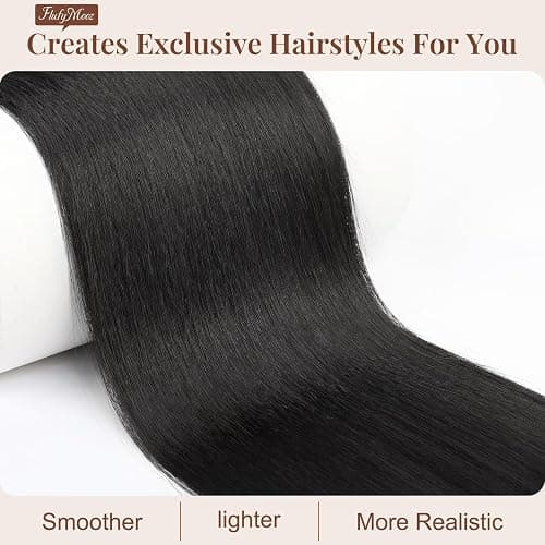 Flufymooz ponytail extension, 36 Inch Long Straight Drawstring Ponytail Synthetic Hairpieces Fake Pony Tails Natural Soft Clip in Hair Extension ponytail for Women (Natural Black) thumbnail 2