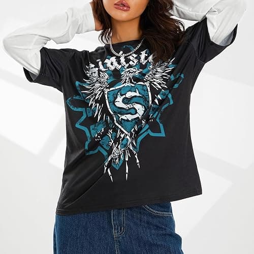 Grunge Clothes for Women Y2K Tops Long Sleeve Fairy Grunge Aesthetic Shirts Teen Girls Vintage Graphic Tees Fall thumbnail 4