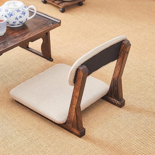 GZQWDC Meditation Chair with Back Support,Japanese Floor Chair,Back Jack for The Floor,Floor Seating,Tatami Floor Seats thumbnail 2
