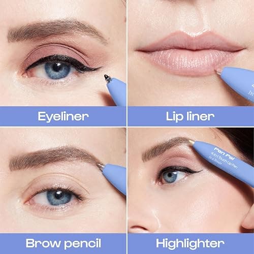 Alleyoop Pen Pal 4-in-1 Makeup Pen – Comes with Eyeliner, Lip Liner, Highlighter Makeup & Eyebrow Pencils for Women – Portable, Touch-Up On the Go – Cruelty-Free, Vegan (In A Rouge (Light) thumbnail 3