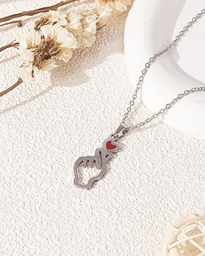 TOLOWOBK BTS Kpop Gifts for Women Girls, Silver Finger Heart Charm Necklace BTS Merchandise Gift for K pop Fan Jewellery Concert Valentines Birthday Gifts for Girlfriend Mum Daughter Sister Wife thumbnail 4