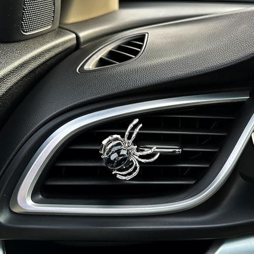 ORIESSE Black Spider Air Vent Clip Car Air Freshener Gothic Car Decor Cute Car Outlet Essential Oils and Perfume Diffuser Replaceable Scent Pads Teens Car Accessories thumbnail 2