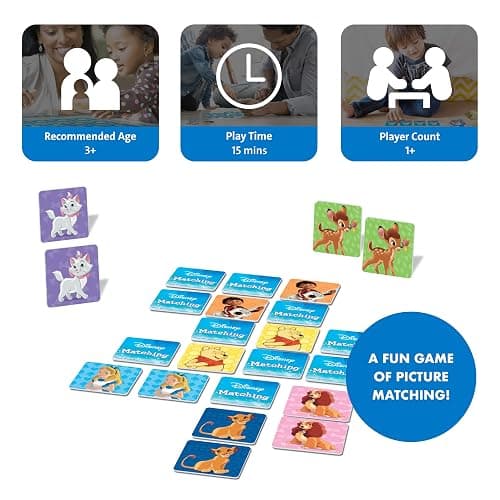Wonder Forge Disney Matching Game - Fun Memory Game for Boys & Girls Ages 3 and Older - Featuring Classic Disney Characters - Preschool Learning Toy thumbnail 3