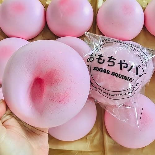 SUISUILE Sticky Bread Slow Rising Squishy, Super Soft Slow Rise Squishy Toys, Realistic Bread Shape Squeeze Toy, Pink Bread Food Squishies for Stress Relief (1 Pc) - Image 1