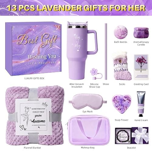 Birthday Gift for Women, Luxury Self Care Spa Gift Basket with Blanket for Mom, Wife, Sister, Friend, Girlfriend, Grandmother, Get Well Soon & Christmas gift for Her thumbnail 2